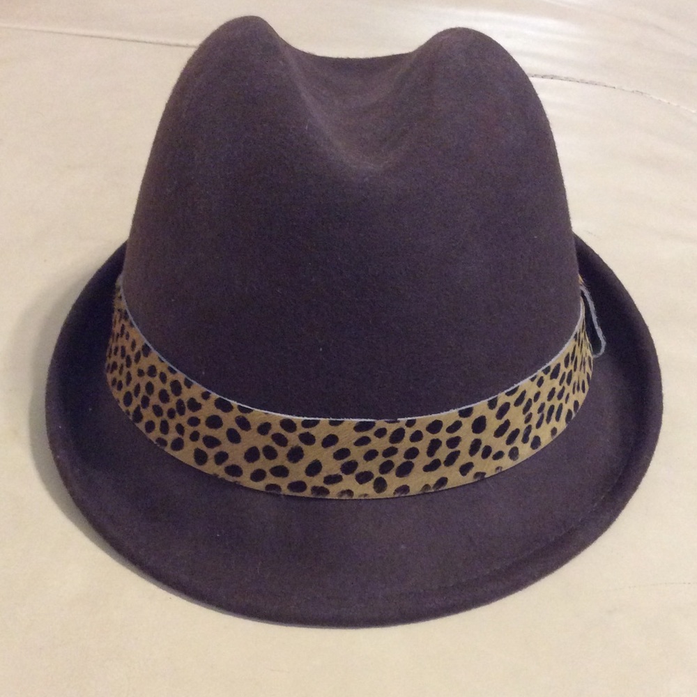 Brown cheetah band Fa Dora hat